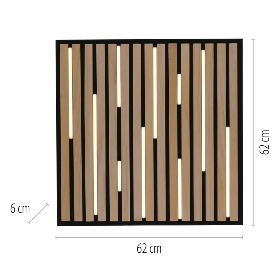 Applique murale Q-Akustik bois, L 62 cm
