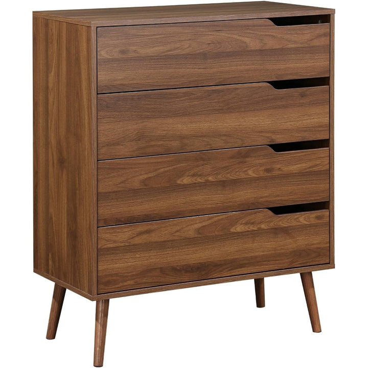 Alice'S Home - Commode Décor Bois De Noyer. 4 Tiroirs. Pieds En Pin Massif | Designix - Amazon    - https://designix.fr/