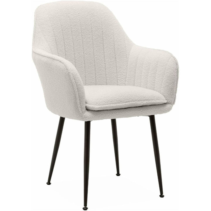 Alice'S Home - Fauteuil En Bouclette Et Pieds En Métal Noir Mat. Shella L 57X P 59 X H 84.5 | Designix -     - https://designix.fr/