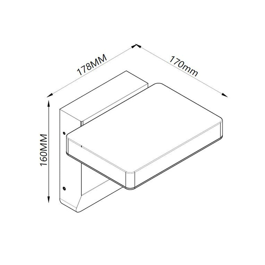 Applique extérieure LED Cooper, IP54, L 17 cm