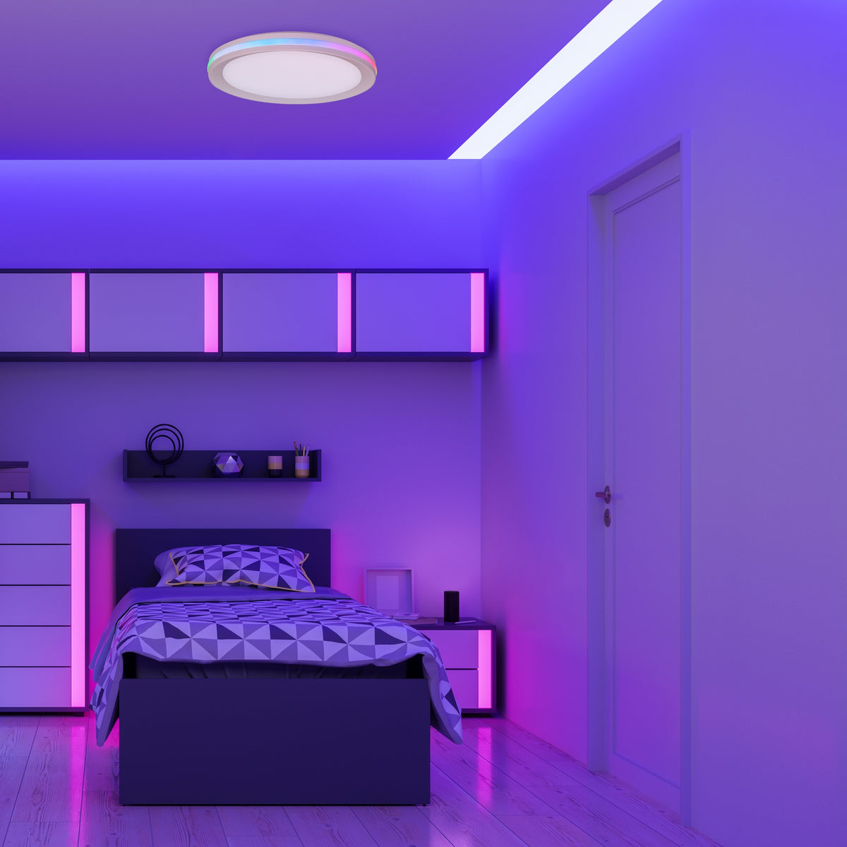 Plafonnier LED Gamer avec télécommande RGB