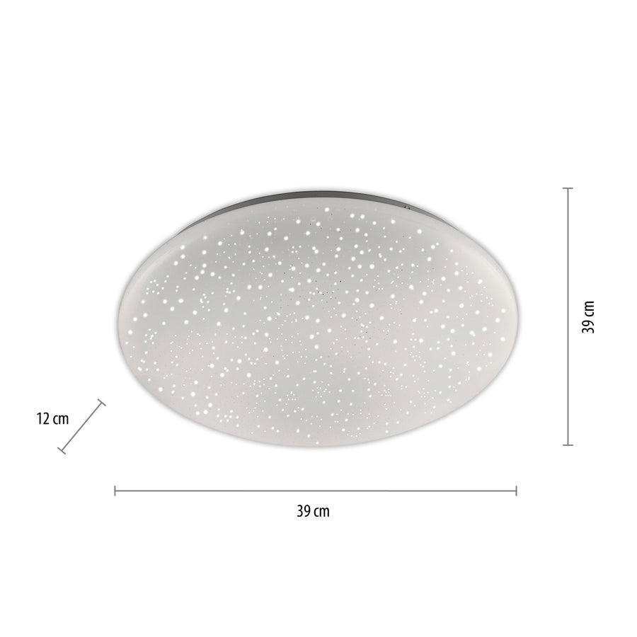 Plafonnier Skyler blanc, L 39 cm