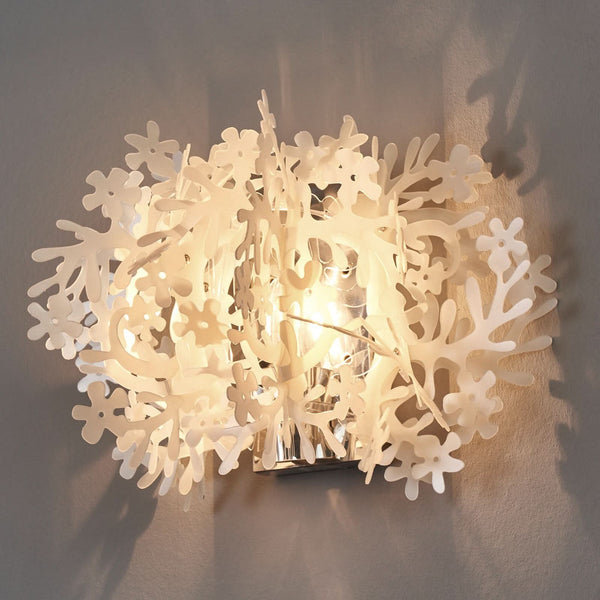 Applique murale Fiorella Mini en cristal, blanc, Ø 34 cm
