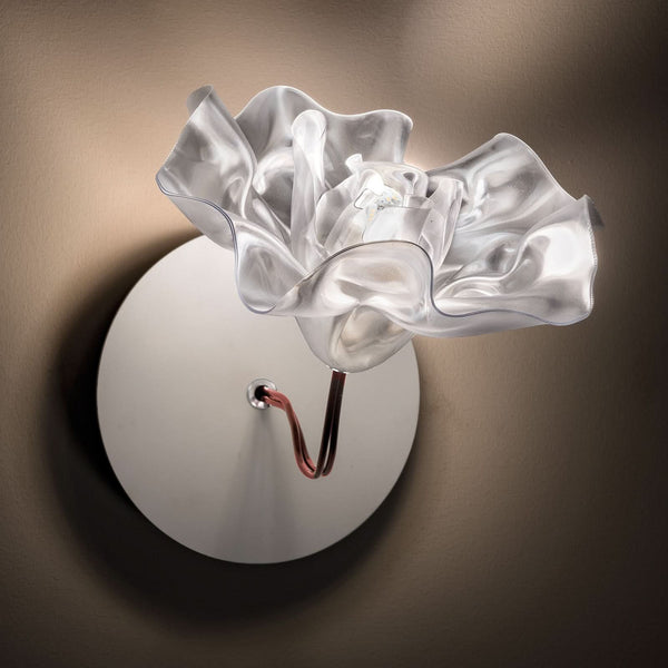 Applique murale LaFleur en cuivre, blanc et cuivré, hauteur 16 cm