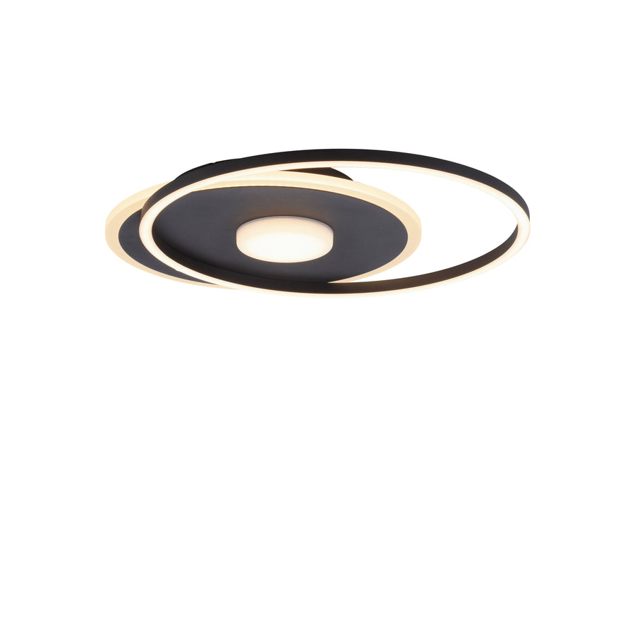 Plafonnier Domino noir et blanc, L 39,5 cm