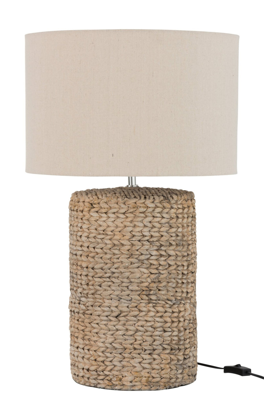 Lampe à poser en béton tressé et coton naturel, grand modèle
