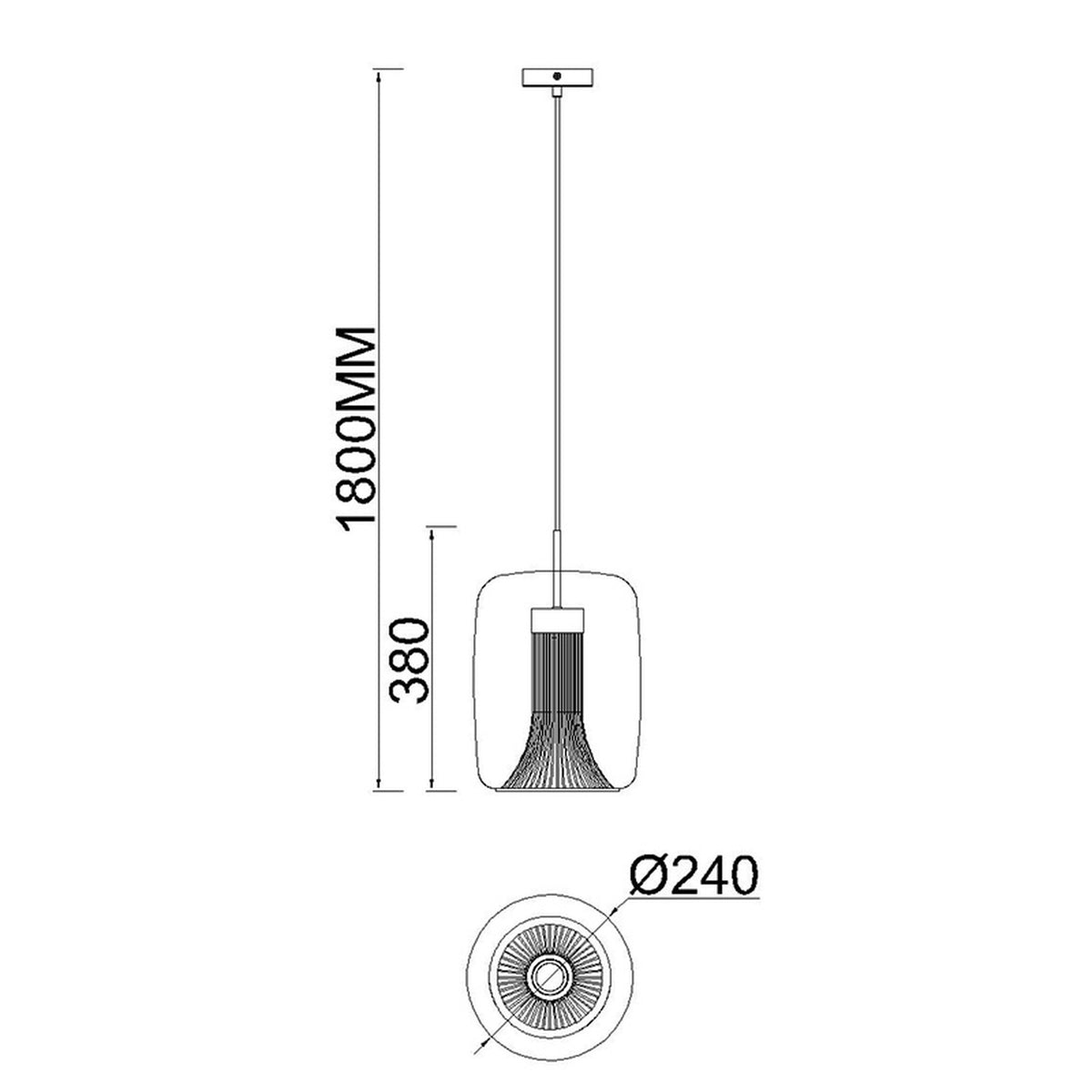 Suspension Kriss, verre, Ø 24 cm