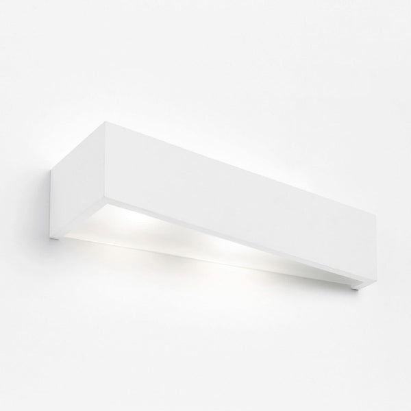 Applique murale Teos en plâtre, blanc, 2 lumières, hauteur 8 cm