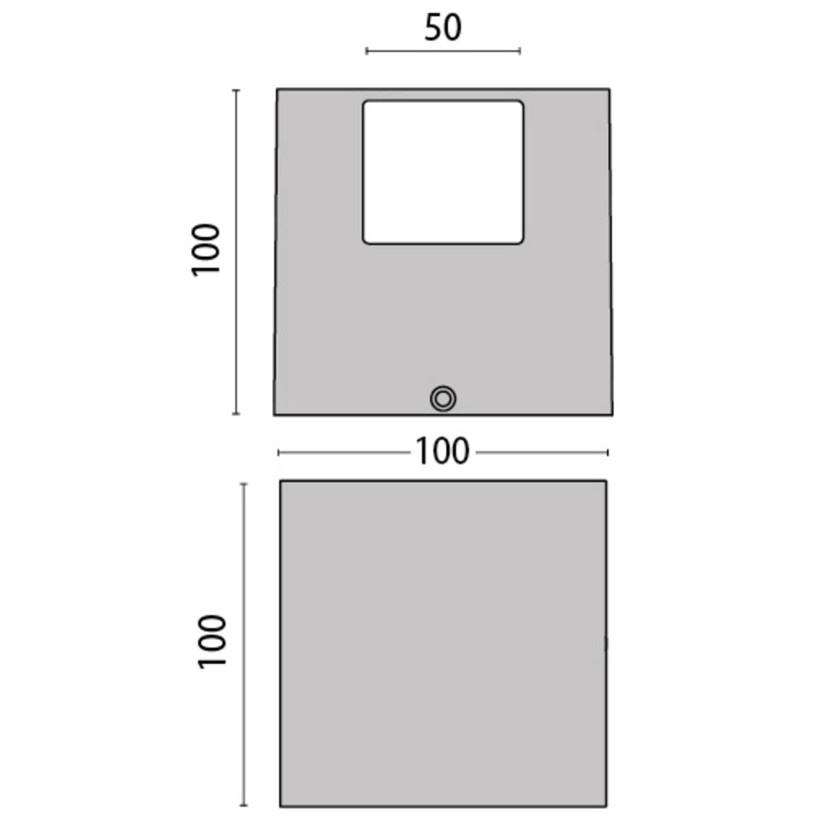 Applique d'extérieur LED 303354 1WB en verre, gris métallisé, hauteur 10 cm, IP44