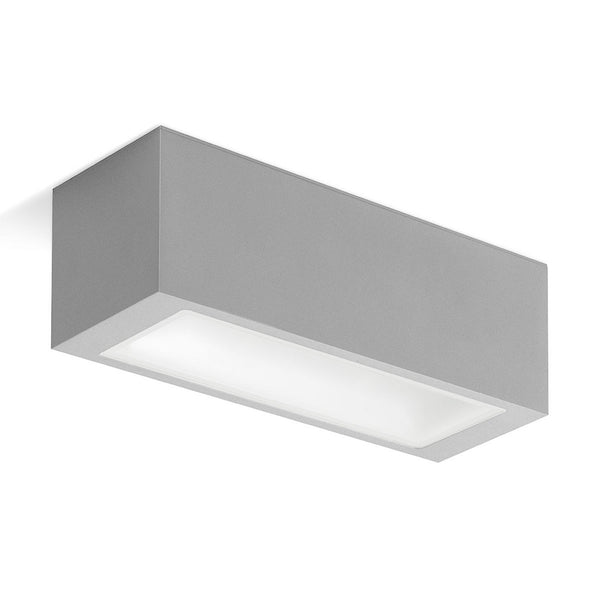 Applique d'extérieur LED 303554 en verre, gris métallisé, hauteur 10 cm, IP65