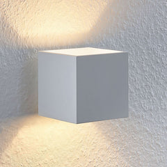 Applique murale Mirza en aluminium, blanc, hauteur 10 cm