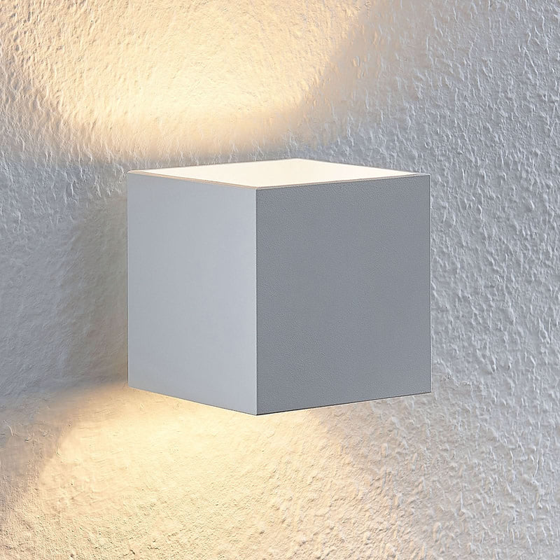 Applique murale Mirza en aluminium, blanc, hauteur 10 cm