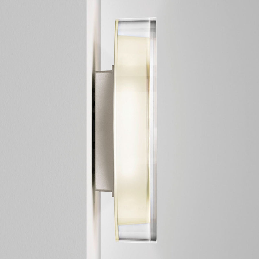 Applique murale LED LYD en aluminium, transparent miroir, Ø 23,5 cm