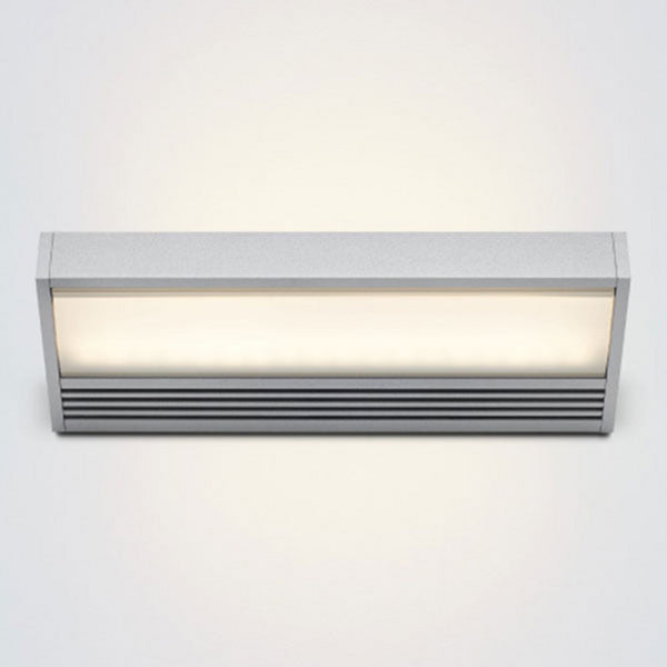 Applique murale LED SML en aluminium, argent et transparent satiné, hauteur 2,5 cm