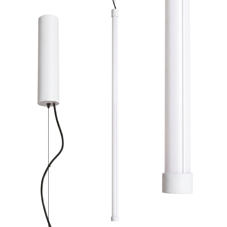 Version blanche du tube lumineux, montrée de profil fin et en détail bas
