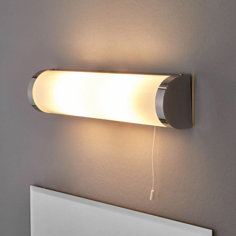 Applique murale Liana IP44 en métal, blanc et chrome, 2 lumières, hauteur 9 cm, IP44