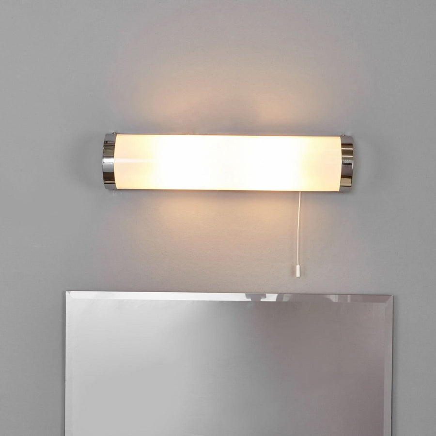 Applique murale Liana IP44 en métal, blanc et chrome, 2 lumières, hauteur 9 cm, IP44