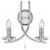 Applique murale Ascona en verre, chrome et transparent, 2 lumières, hauteur 29 cm