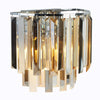 Applique murale Clarissa en cristal, chrome et gris fumé, hauteur 28 cm