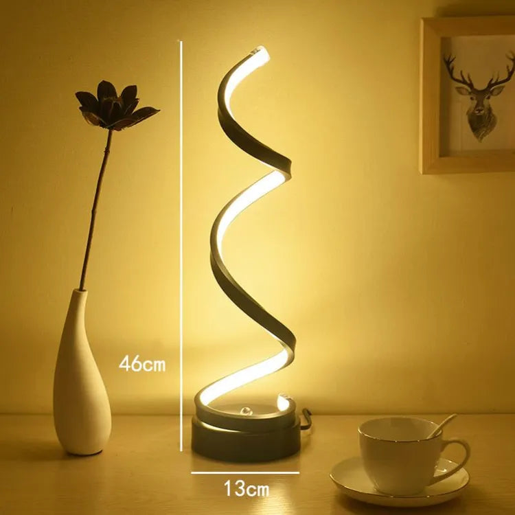 Lampe Spirale LED | Helix Lumineuse | Designix - Lampe de chevet Spirale Noir Blanc Chaud  - https://designix.fr/