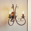 Applique murale Pompei en métal, noir, 2 lumières, hauteur 38 cm