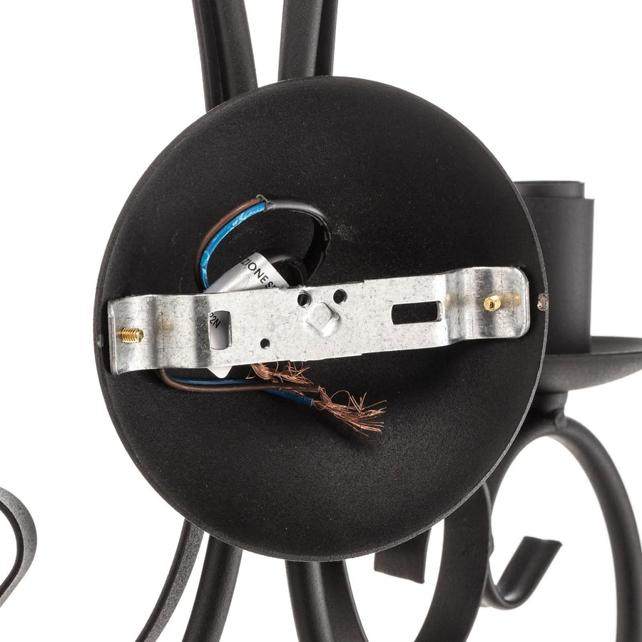 Applique murale Pompei en métal, noir, 2 lumières, hauteur 38 cm