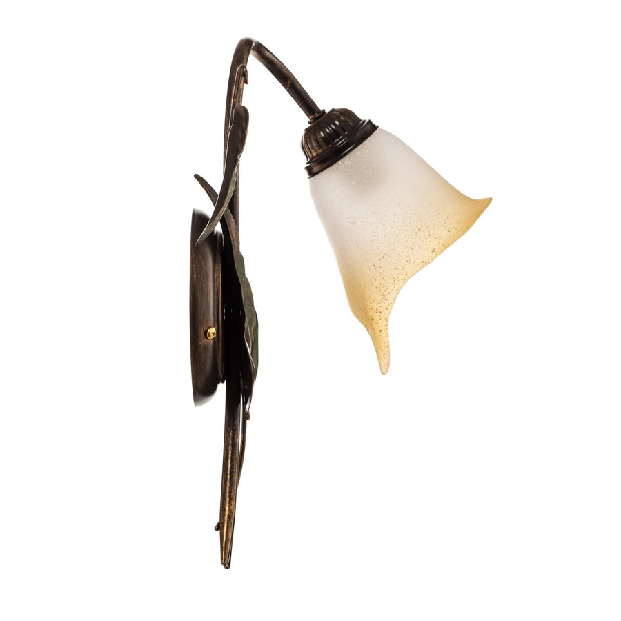 Applique murale Miranda en verre, bronze et vert, hauteur 35 cm
