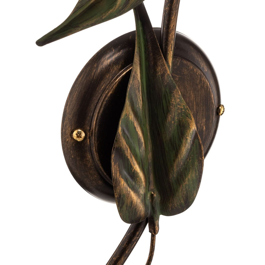 Applique murale Miranda en verre, bronze et vert, hauteur 35 cm