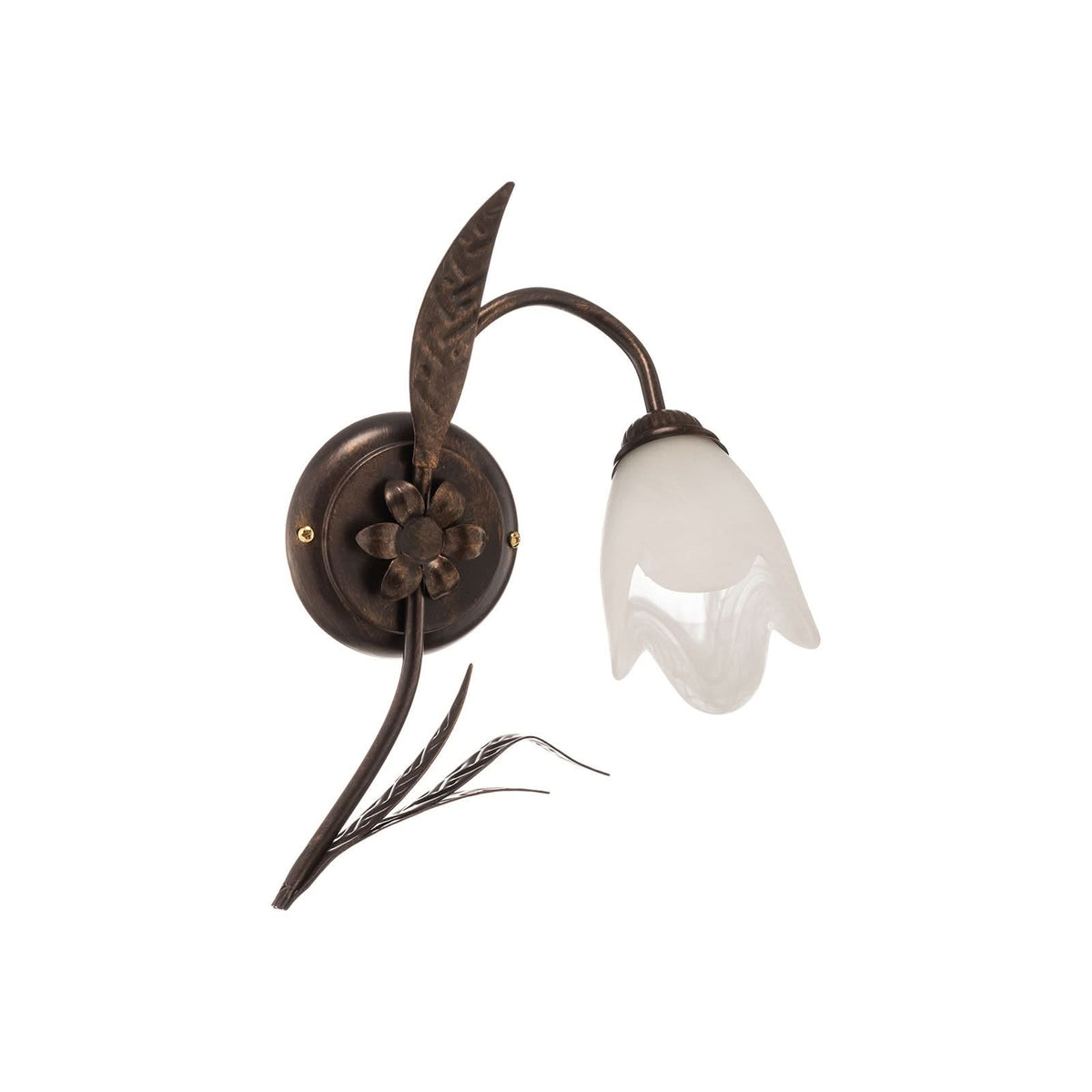 Applique murale Sonia en verre, bronze et doré, hauteur 32 cm