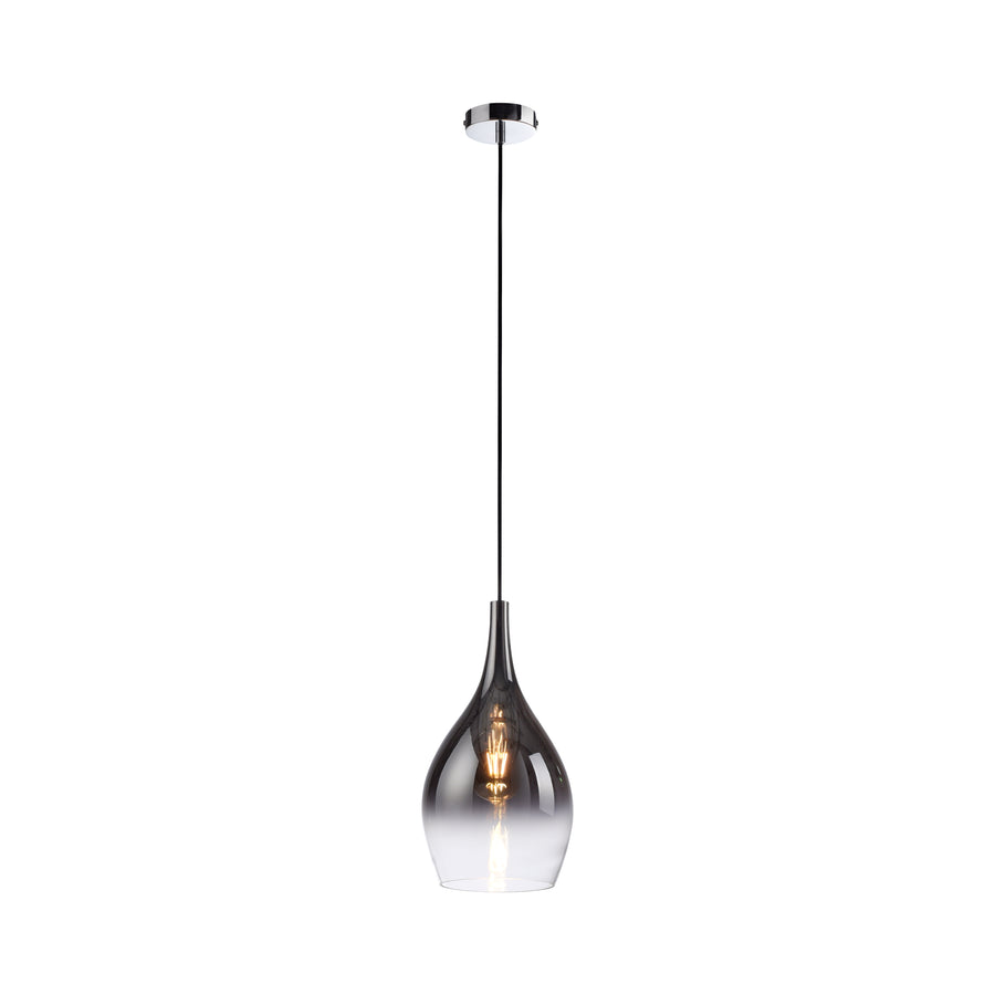 Même luminaire présenté de face sur fond blanc, câble fin noir