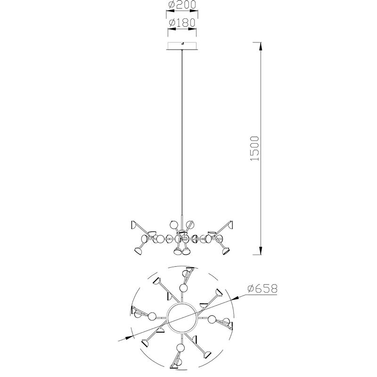 Suspension LED ADN modèle moyen blanche, à intensité variable
