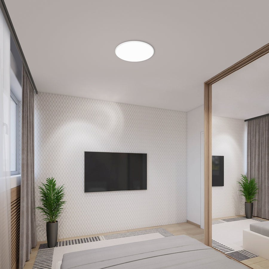 Plafonnier LED Slim CCT blanc, Ø 37 cm