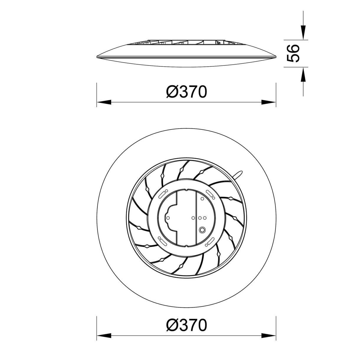 Plafonnier LED Slim CCT blanc, Ø 37 cm