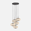 Suspension grappe bambou, 5 boules ajourées cascade Ø 50 cm | Java