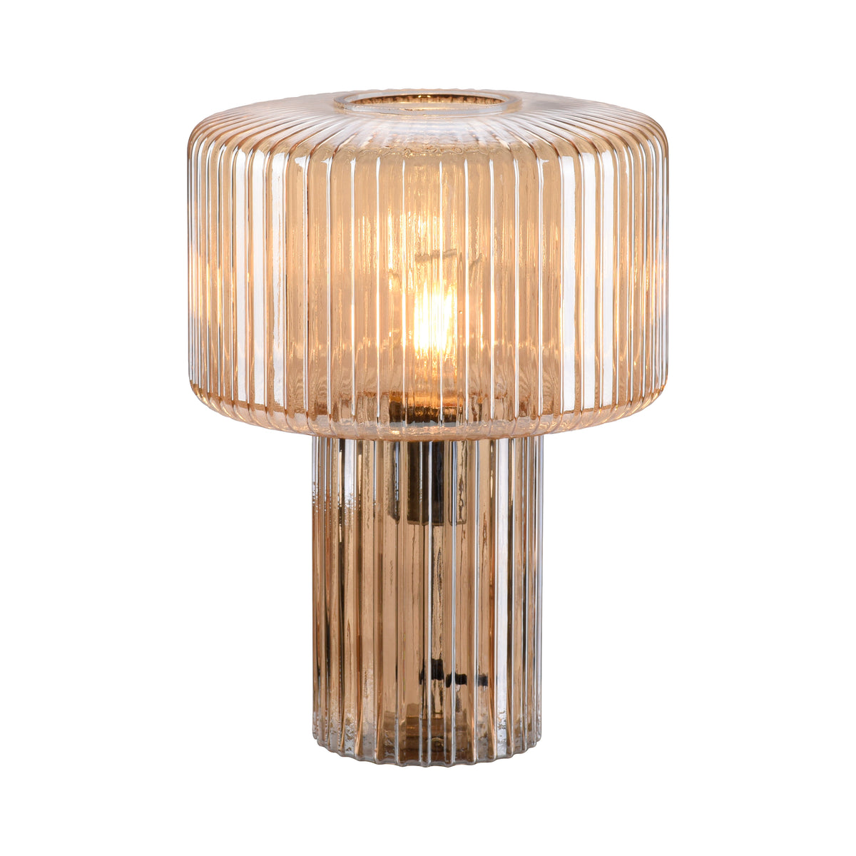 Lampe à poser Fungus ambrée, verre