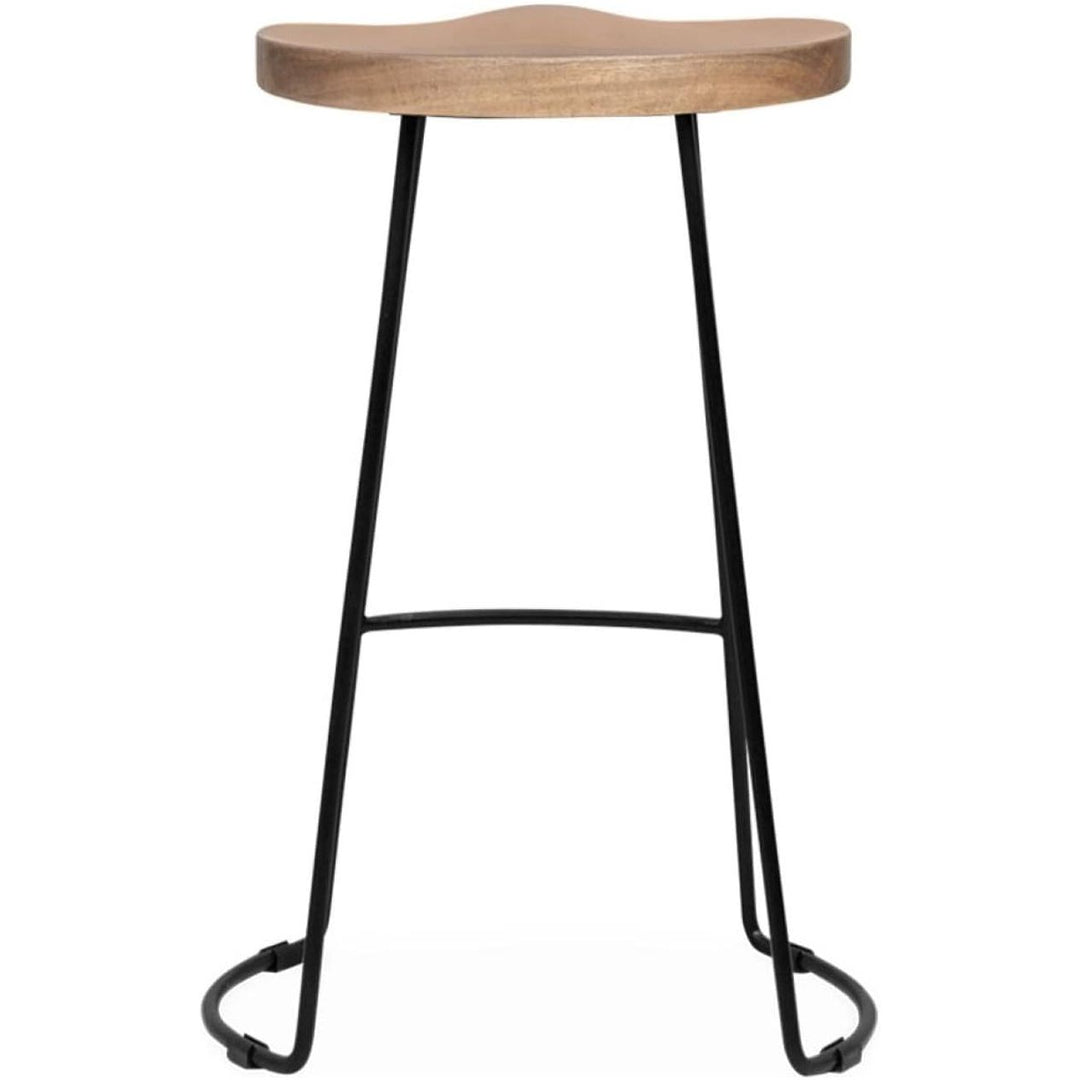 Alice'S Home - Lot De 2 Tabourets De Bars Bois De Manguier Naturel Et Acier. Avec Repose Pieds. 65Cm | Designix - Amazon    - https://designix.fr/