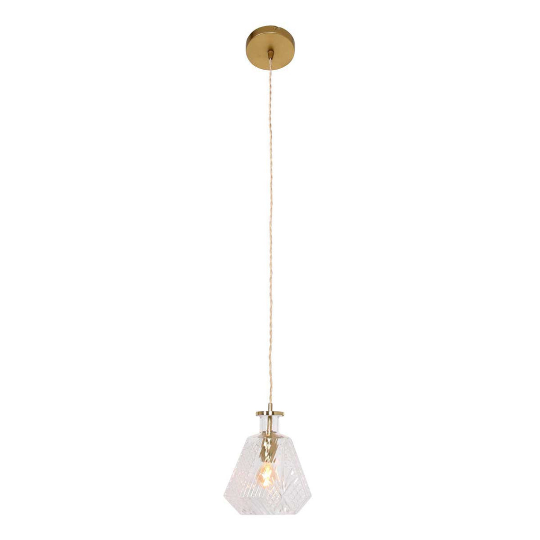 Suspension luminaire Grazio Glass doré