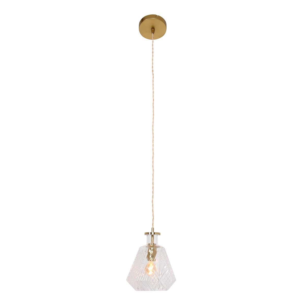 Suspension luminaire Grazio Glass doré