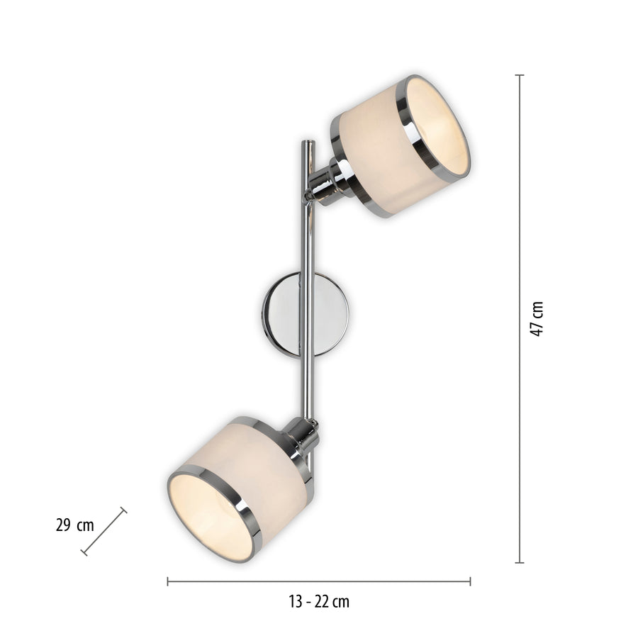 Plafonnier Accor 2 lumières chromé