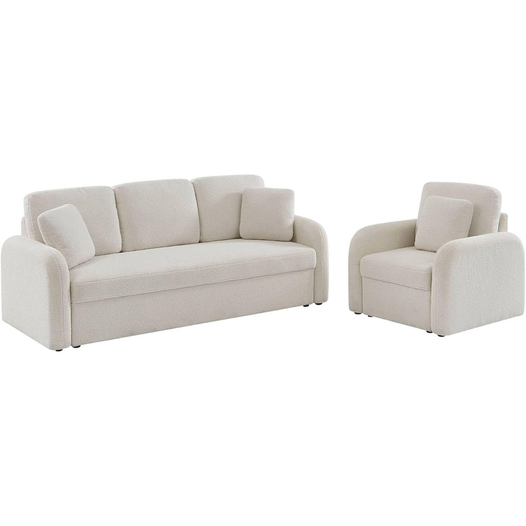 Alice'S Home - Fauteuil Tissu Bouclette Blanche. Lignes Arrondies. Milano. L 90 X P 85 X H 85Cm | Designix -     - https://designix.fr/