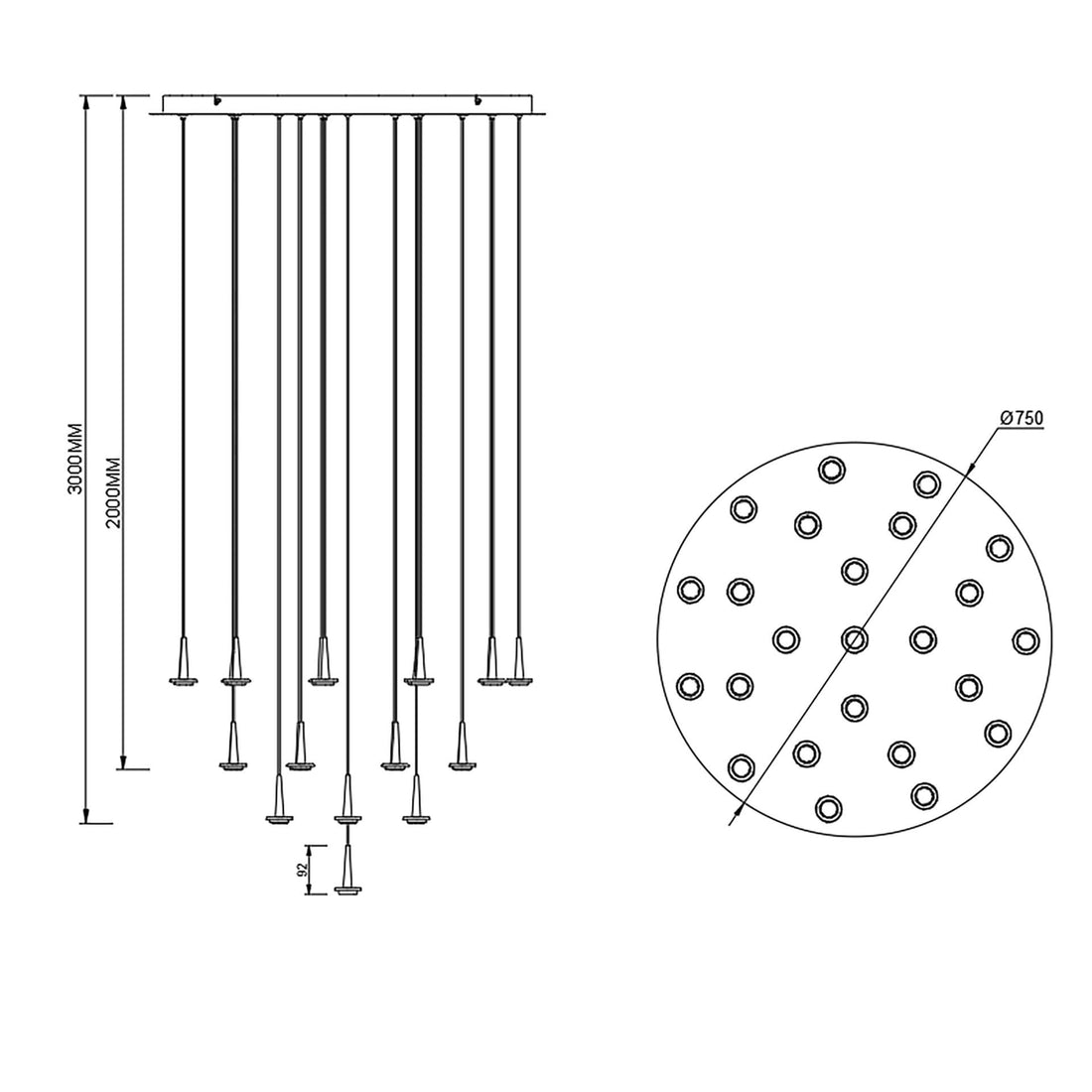 Suspension luminaire | Andromeda Ø 75 cm