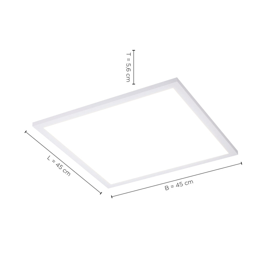 Plafonnier Flat blanc, H 5,6 cm