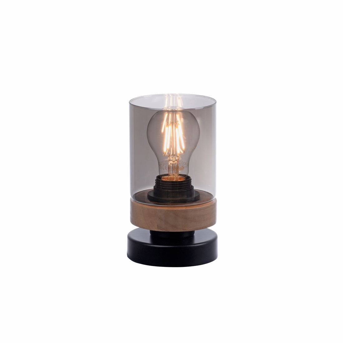 Lampe à poser Pasqual noire et bois
