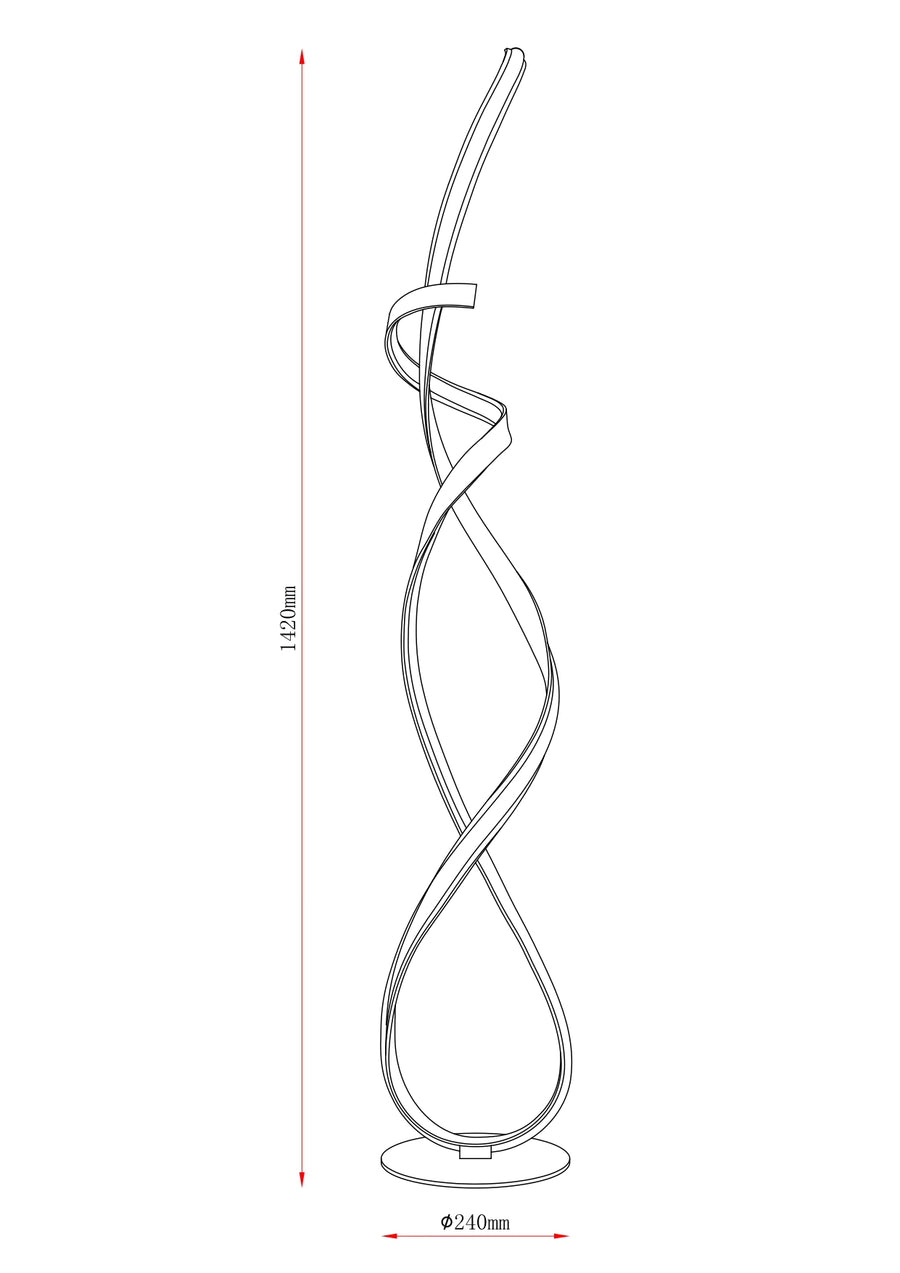 Schéma technique coté : hauteur 1420 mm et base de 240 mm.
