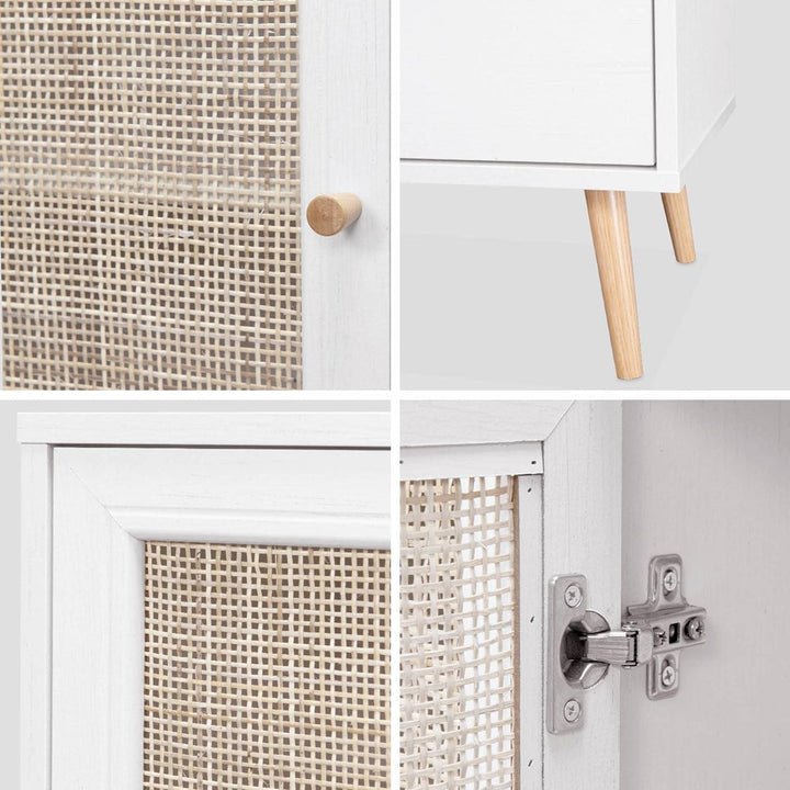 Alice'S Home - Buffet De Rangement Blanc En Cannage 2 Portes 3 Tiroirs L150 X L39 X H79Cm - Bohème | Designix - Amazon    - https://designix.fr/