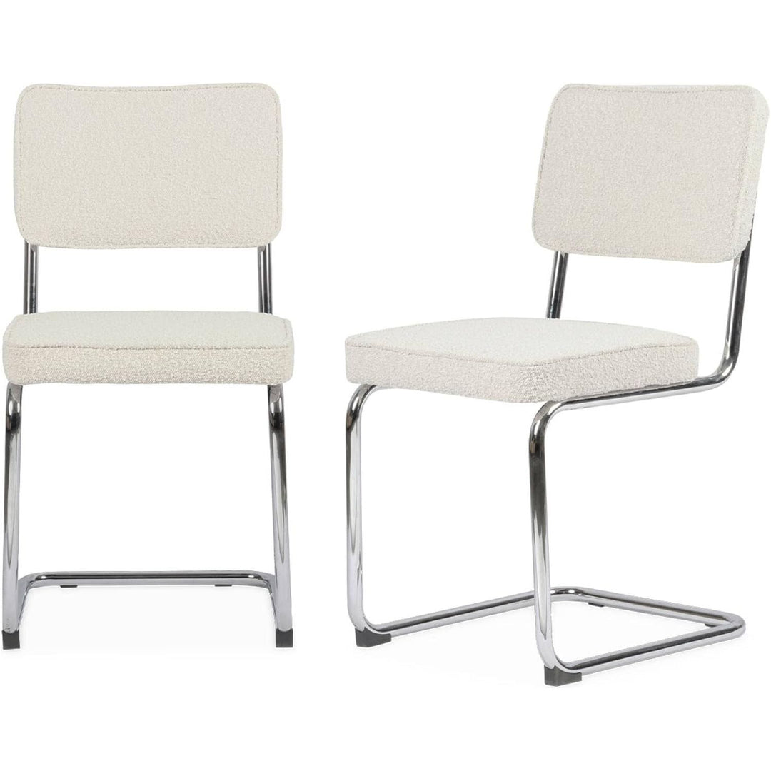 "Chaises Cantilever Bouclette Blanc" | Designix - 3333    - https://designix.fr/