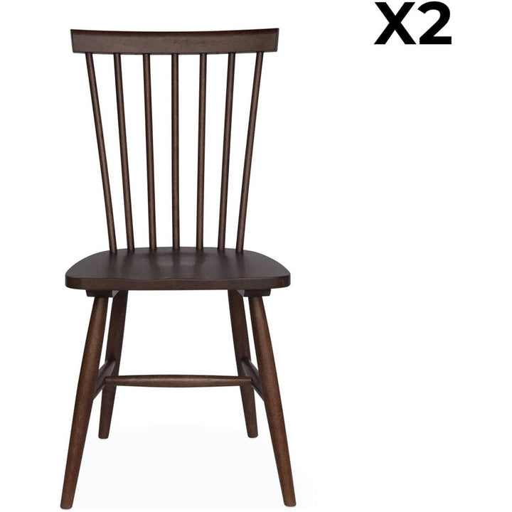 Alice'S Home - Lot De 2 Chaises Noyer À Barreaux En Bois D'Hévéa. Romie. L 50.8 X P 44.2 X H 90Cm. | Designix - Amazon    - https://designix.fr/