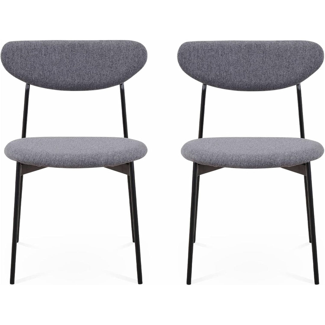 Alice'S Home - Lot De 2 Chaises - Arty - Scandinaves Et Vintage. Assise Et Dossier Gris Foncé. Pieds En Acier | Designix - Amazon    - https://designix.fr/