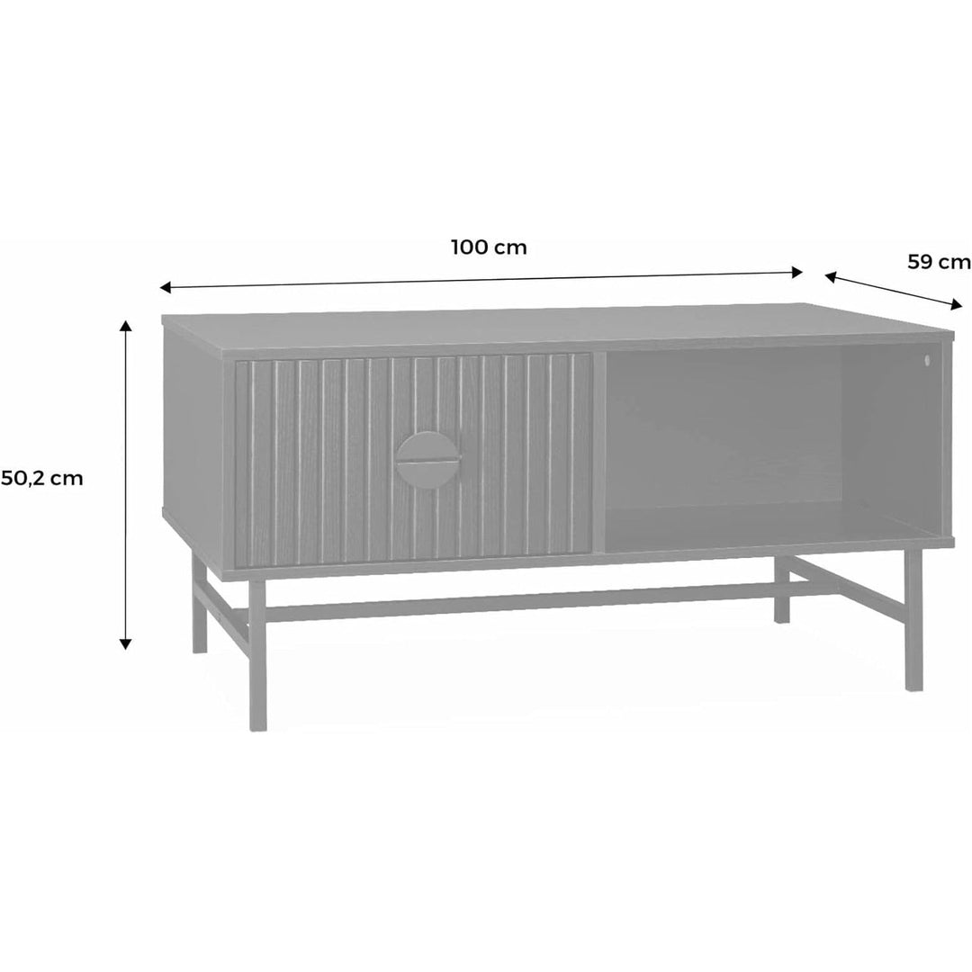 Alice'S Home - Table Basse. Bazalt. Un Tioir. Deux Espaces De Rangement. L 100 X L 59 X H 50.2Cm | Designix - Amazon    - https://designix.fr/