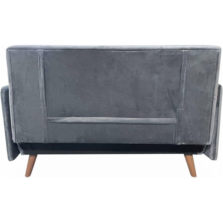 Alice'S Home - Canapé Convertible 2 Places Gris Foncé - Guesta - Pieds Bois. Banquette. Dossier Inclinable | Designix -     - https://designix.fr/